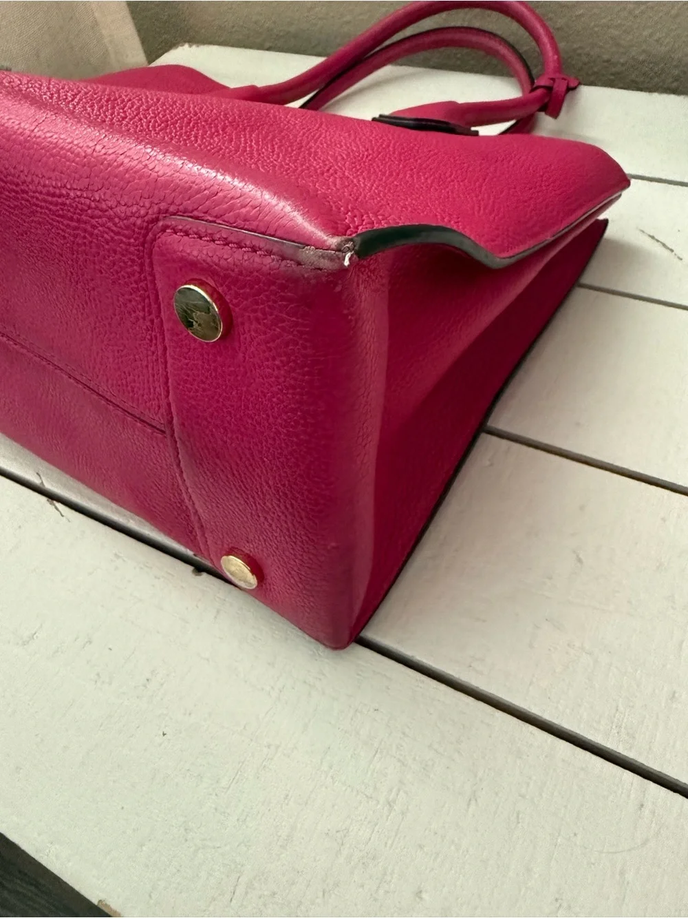 Vintage Michael Kors Pink Leather Satchel w/ Gold Hardware! Very well loved.